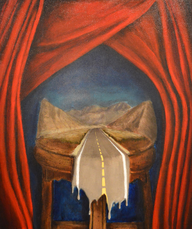 Red Curtain by Bethany Huey, 2015. Medium: Acrylic on canvas
