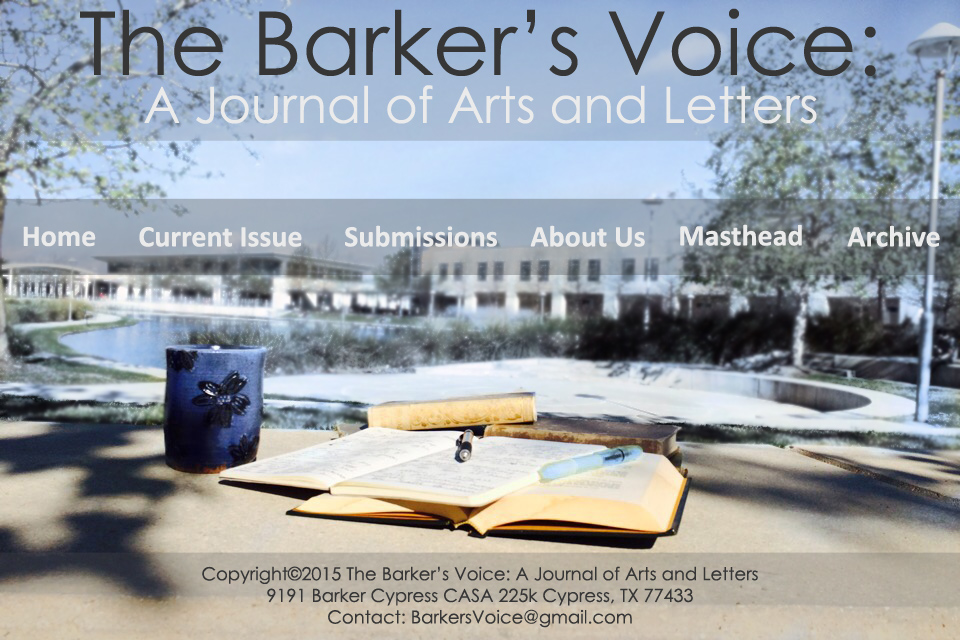 Home page of the Spring 2015 issue of the Barker's Voice.